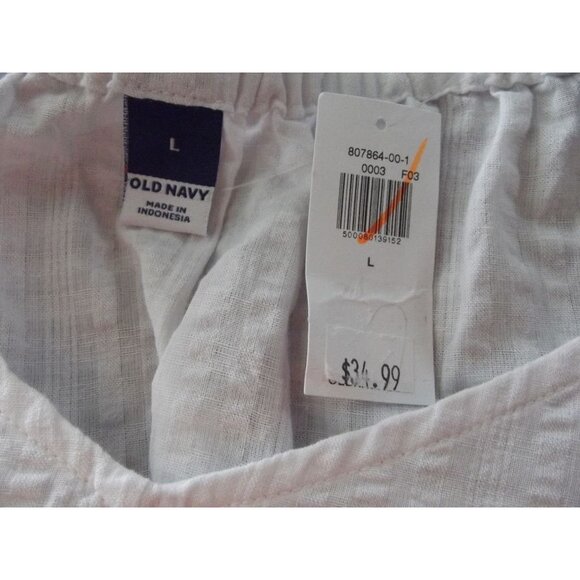 Old Navy Blouse Women Large White Babydoll boho tiered empire peasant top v-neck - Picture 3 of 12